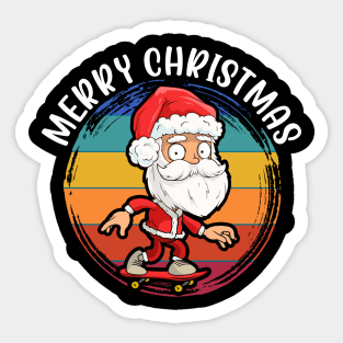 Santa Skateboarder Happy Christmas Merry Christmas Christmas Event Christmas Present Gift for Family for Dad for Mom for Friends for Kids Sticker